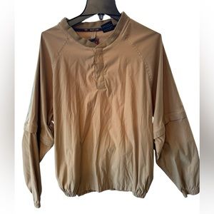 Sunice Vintage Tan Pullover Windbreaker Unzip-able Sleeves Men’s M Quarter Zip